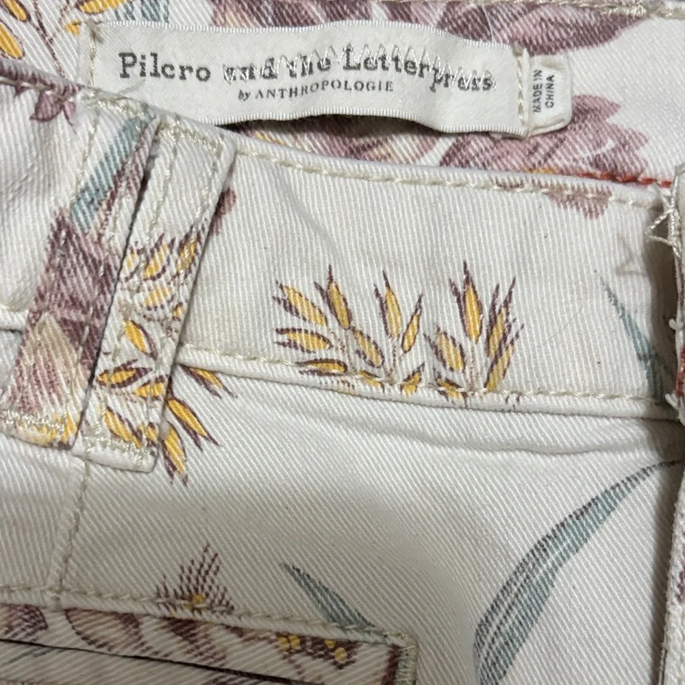 Pilcro and the Letterpress Cream-Pink Floral High Rise Bootcut Flare size 25 - Picture 7 of 11